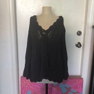 Tweeds Knit 1 Button Gray Sweater Size XL